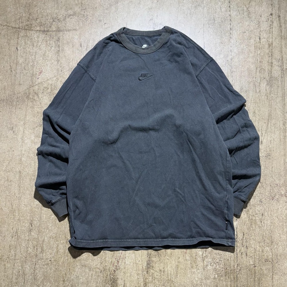 Nike Shirt Mens Small Gray Long Sleeve Loose Fit The Nike Tee Basic Logo
